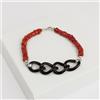 BRACCIALE IN ARGENTO 925 CON CORALLO ROSSO E CATENA DI ONICE AGRP 0131