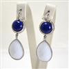 ORECCHINI IN ARGENTO 925 CON LAPIS GOCCE DI AGATA BIANCA E ZIRCONI AGHT 0342