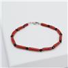BRACCIALE IN ARGENTO 925 CON CORALLO ROSSO E ONICE AGRP 0123