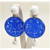 ORECCHINI IN ARGENTO 925 CON GIADA BLU E AGATA BIANCA PENDENTI AGHT 0301