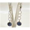 ORECCHINI IN ARGENTO 925 CON CATENA DI AGATA BIANCA E CIANITE PENDENTI AGHT 0288