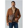 Maromax Borsello uomo tracolla eco pelle borsa zaino monospalla marsupio marrone lavoro