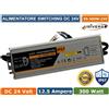 UNIVERSO ALIMENTATORE METALLICO STABILIZZATOSWITCHING IMPERMEABILEIP67 220V-24V 12.5A300W