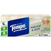 Tempo Fazzoletti Tascabili - 4 Veli Natural & Soft, 10 pacchetti da 9 fazzoletti - Colore Crema, fibre non sbiancate