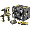 DEWALT PAQUETE COMBINADO DE DESTORNILLADOR INALÁMBRICO DCK377P3T, 18 VOLTIOS, TALADRO DE IMPACTO DCK377P3T-QW