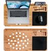 MikaMax - Lapzer Laptop Desk - Supporto da Tavolo per Laptop - Bambú - 59 x 31 x 2 cm - Con Fori di Ventilazione