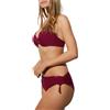 YSABEL MORA bikini donna con ferretto coppa D bordeaux slip midi 82681+82688