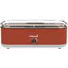 Barbecook Barbecue elettrico portatile E-Carlo con piastra plancha, piccolo barbecue lavabile in lavastoviglie, rosso