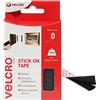 VELCRO Brand Nastro Riapribile Adesivo Nero 20 mm x 1 m | Nastro autoadesivo in multiuso per casa, ufficio, garage e decorazione