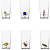 ICHENDORF Animal Farm Set 6 Pezzi Bicchieri Longdrink 13cm Vetro Borosilicato