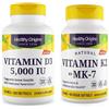 Healthy Origins Vitamina D3 5000 IU ui 360 Softgels + K2 as MK7 100 mcg 60 Caps