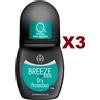 Squeeze 3PZ BREEZE MEN DRY PROTECTION DEODORANTE PROFUMATO ROLL ON 48H 50ML ANTI MACCHIE