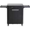 Cozze® | Tavolo da esterno 600 con ripiani laterali | Design elegante | Ripiani pieghevoli | 1 sportello con maniglia in acciaio inox | Portabombola | Ruote Ø75 mm | Struttura in acciaio verniciato