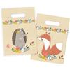 Homéa, Set di 6 sacchetti per caramelle in carta H23 cm, amici natura