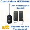 BRAVO CENTRALINA PER CANCELLI SERRANDE CON 2 TELECOMANDI 433MHZ DA ESTERNO