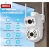 TELECAMERA ESTERNA DUAL CAMERA PTZ WIFI WIRELESS ESTERNO SMART ZOOM WATERPROOF