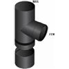 UNIVERSALE CANNA FUMARIA FUMI RACCORDO A T FMM TAPPO 80MM NERO STUFA A PELLET Senza tappo