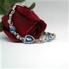 Keoss.com Bracciale da Donna con Cuore Blu Braccialetto catena Ragazza pietre cristallo