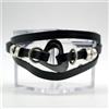 Keoss.com Bracciale da Donna Nero con charms cuore regolabile Braccialetto per ragazza