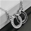keoss Collana Donna Ferro di Cavallo doppio Nero Silver Strass Portafortuna collo
