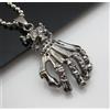 Keoss.com Collana con pendente Ciondolo Mano Teschio SKULL Silver con 2 Strass UOMO Moda