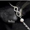 Keoss.com Bracciale Braccialetto da Donna 8 Infinito con Perle Cuore Perla catena amicizia