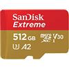 SanDisk 512GB Extreme scheda microSDXC + adattatore SD + RescuePro Deluxe fino a 190 MB/s con prestazioni app A2 UHS-I Class 10 U3 V30