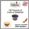 PausaCoffee 100 capsule cialde CAFFE' AL GINSENG compatibili UNO SYSTEM