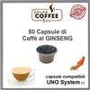 PausaCoffee 50 capsule cialde CAFFE' AL GINSENG compatibili UNO SYSTEM