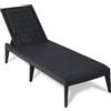 PLAST MECCANICA spa Lettino Sdraio Prendisole da Giardino in Resina Numana Antracite 186 x 60 x 2...