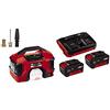 Einhell Compressore ibrido cavo e batteria PRESSITO Li - Power X-Change (220V, 18 V, pompa ad alta e bassa pressione, 11 bar, spegnimento automatico) + 2X 3,0Ah & Twincharger PXC Starter Kit