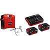 Einhell compressore TE-AC 36/8 Li OF Set-Solo Power X-Change + Originale Einhell 2x 3,0Ah & Twincharger Kit Power X-Change (18V, incl. 2 batterie 3 Ah e caricabatteria doppio)