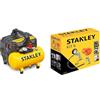 STANLEY DST 100/8/6 - Compressore Silenzioso (59dB) &Kit 6 Pezzi Set per Aria Compressa - Kit