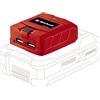 Einhell TC-CP 18 Li-Solo Adattatore USB a batteria Power X-Change (18 V, 1 - 5 V 1 A, USB - 5 V 2,1 A, senza batteria e caricabatteria)