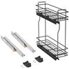 Emuca - Carrello portabottiglie estraibile per mobile di cucina, Montaggio laterale, chiusura soft, Modulo 200mm, Grigio antracite, Acciaio