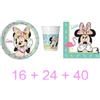 PROCOS KIT COORDINATO 68 pezzi MINNI TOPOLINA MINNIE MOUSE PER FESTA DI COMPLEANNO