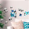 Ambiance Stickers Stickers 3D - Confezione da 18 farfalle blu e 12 fiori a specchio