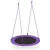 Relaxdays Altalena a Nido, Dondolo per Il Giardino, per Bambini e Adulti, Ø 110 cm, Regolabile, Fino 100 kg, Nero Viola, 40% plastica 20% Acciaio