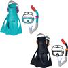Bestway Set Maschera + Boccaglio + pinne 41/46 da Sub Snorkeling immersione Bestway