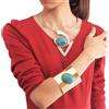 Parure set bracciale collana collier rigido oro blu boho bohemian V032