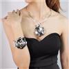 Parure set bracciale collana collier rigido oro silver boho bohemian V028
