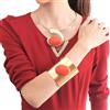 Parure set bracciale collana collier rigido oro arancione boho bohemian V032
