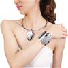 Parure set bracciale collana collier rigido oro silver boho bohemian V031