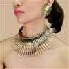 Parure set orecchini collana collier elegante rigido oro boho bohemian V024