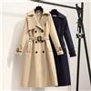 Giacca Trench Spolverino Donna Blu Navy Beige Lungo Cintura Elegante 53523
