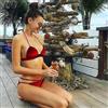 moda mare costume due pezzi bikini donna triangolo slip rosso 5261