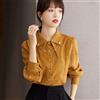 Camicia Maglia Blusa Donna Camicetta Maniche Giallo Senape Scollata 52682