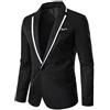 giacca smoking uomo elegante nero bianco morbido bottone slim uomo 1136