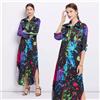 Vestito Abito Lungo Elegante Bohoo Camicia Scamiciato Colorato GIPSY 3822