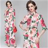 Tailleur completo donna camicia pantaloni maniche slim fit fiori GIPSY T040
